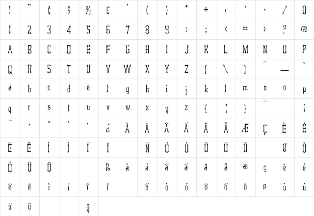 Asterx Regular Character Map