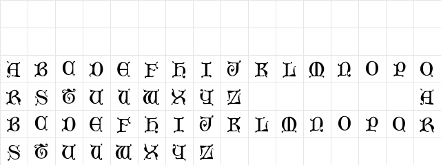 Aneirin Regular Character Map