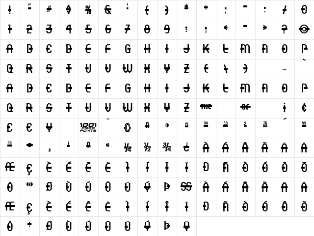 Luncheonette NF Regular Character Map