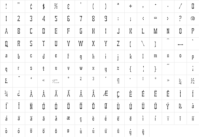 Asterx Regular Character Map
