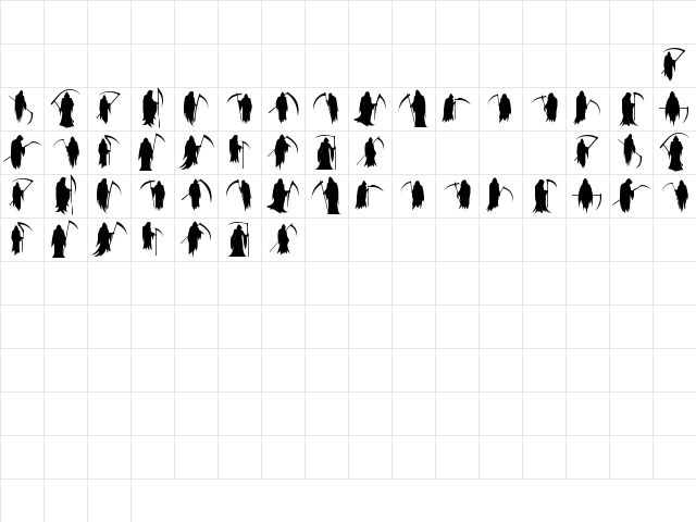 Grim Reaper La Parca Regular Character Map Grim Reaper La Parca Regular Character Map
