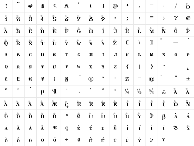 AngeGardien Regular Character Map