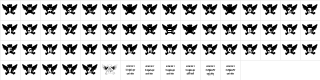 Angel Bear Regular Character Map Angel Bear Regular Character Map