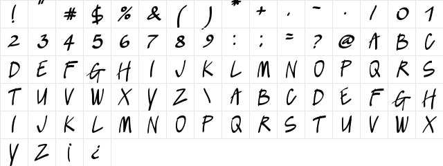 Lush Regular Character Map