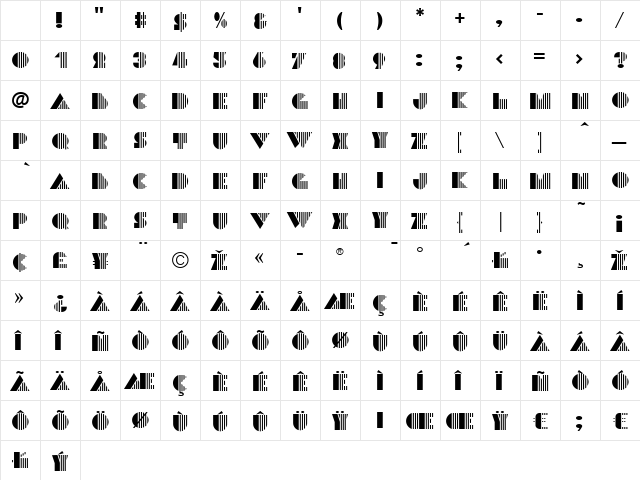 Groove Regular Character Map Groove Regular Character Map