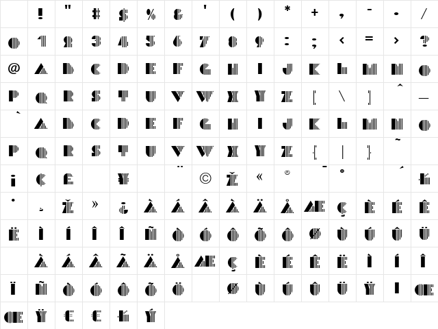 Groove Regular Character Map Groove Regular Character Map