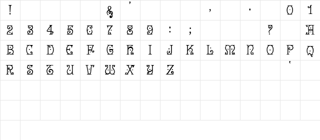 Angel Regular Character Map