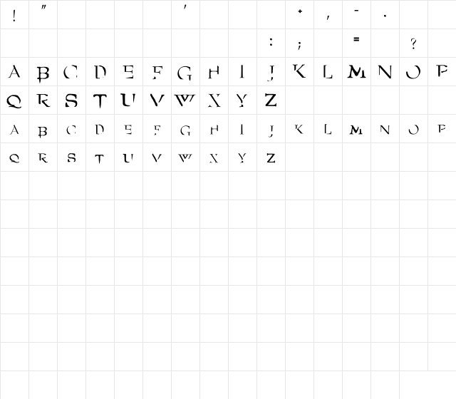 Angel Regular Character Map