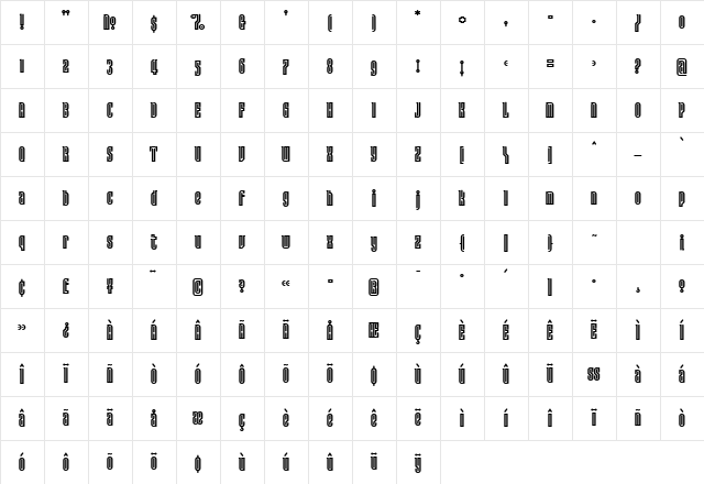 Lusta Regular Character Map