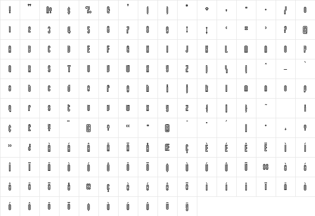 Lusta Regular Character Map