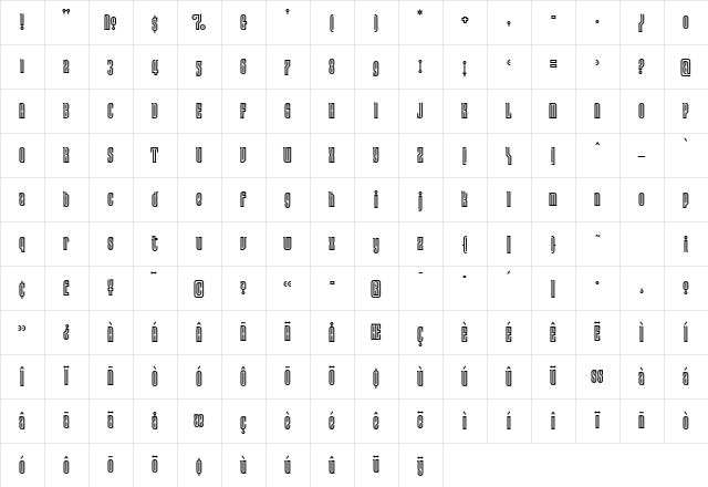 Lusta Regular Character Map