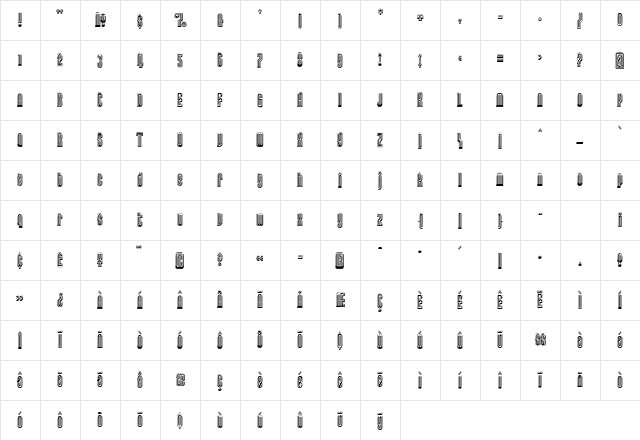 Lusta Regular Character Map