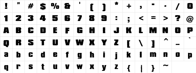 Grunge Kompak Black Regular Character Map
