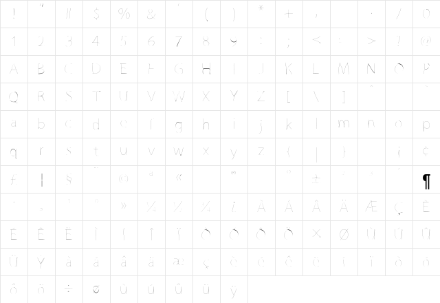GrutchLine Regular Character Map GrutchLine Regular Character Map