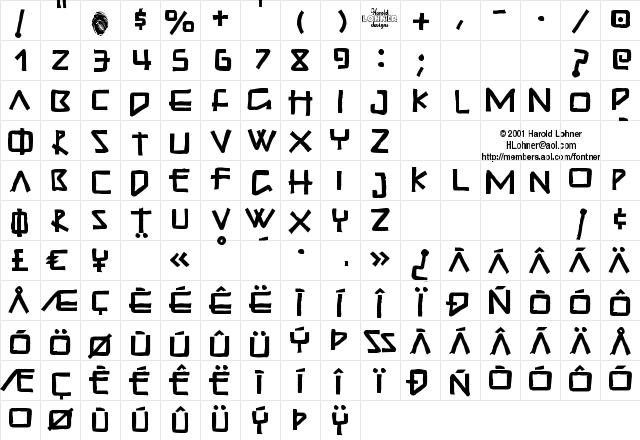 GuadalupeDos Regular Character Map