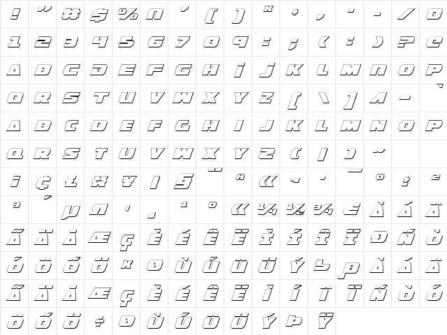 Guardian Shadow Italic Italic Character Map