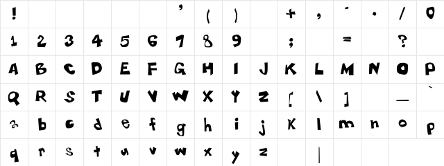 AdLib Regular Character Map