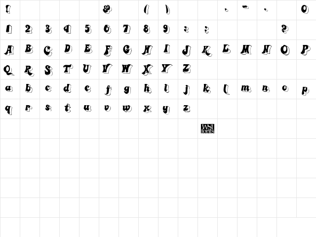 GummyDisplay Regular Character Map GummyDisplay Regular Character Map