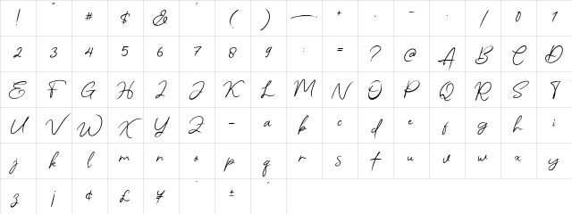 Angello Regular Character Map Angello Regular Character Map