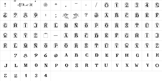 Angelots (Unregistered) Regular Character Map