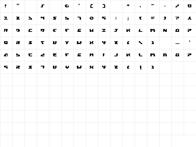 Gyrfalcon Regular Character Map