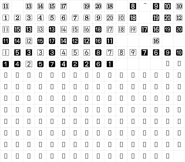HYҹ￿￿8ǐ4 Regular Character Map