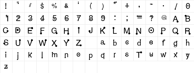 H@ppy Regular Character Map