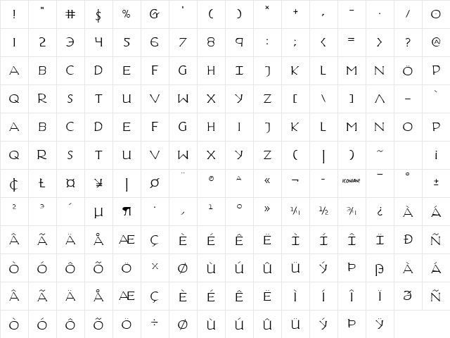 Hadriatic Extended Regular Character Map