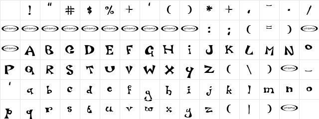 Luxo Regular Character Map