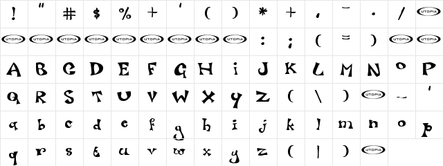 Luxo Regular Character Map Luxo Regular Character Map