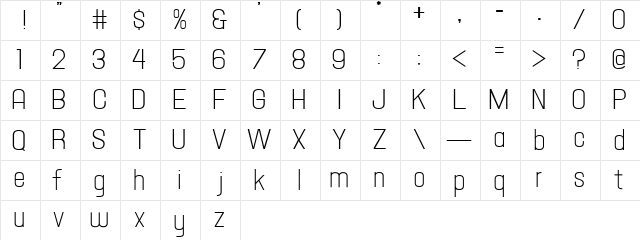 Hallandale Text JL Regular Character Map