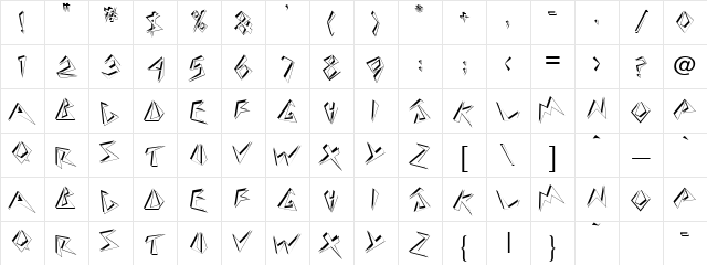 Haley Regular Character Map