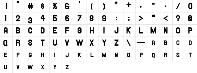 Hallandale SC Heavy JL Regular Character Map