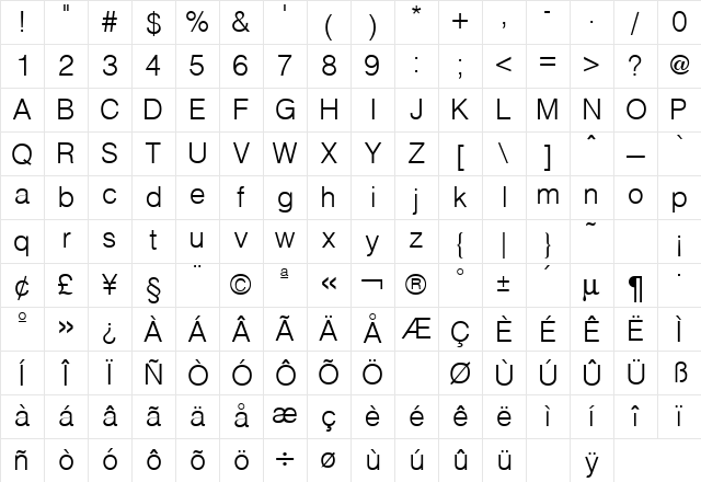 Hallmarke Regular Character Map