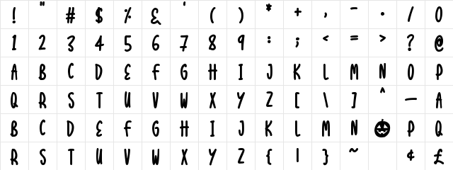 Halloween Treats Regular Character Map