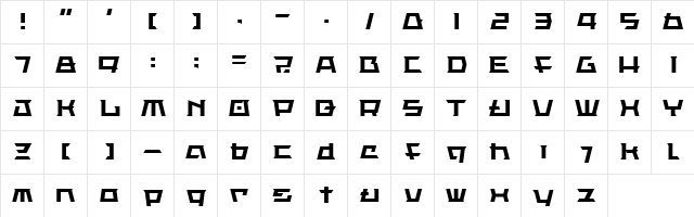 LVDC ErisSQ Regular Character Map