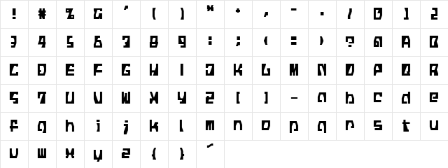 LVDC FickLE Regular Character Map