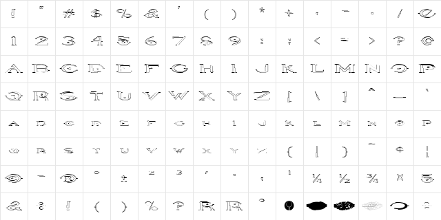 Halo Outline Regular Character Map Halo Outline Regular Character Map