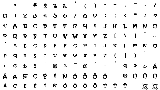 Haloween HU Regular Character Map