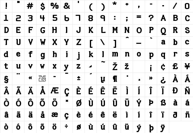 Halter Regular Character Map