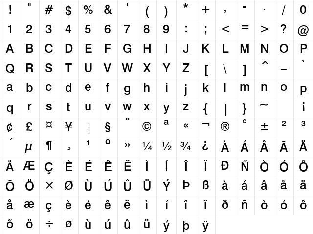 HalvettMedium Regular Character Map HalvettMedium Regular Character Map