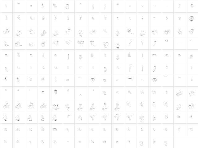 HamburgerUprightOutline Regular Character Map