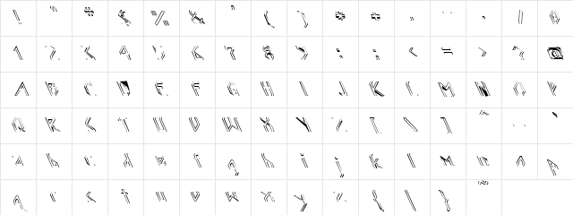 Angles 1 Regular Character Map