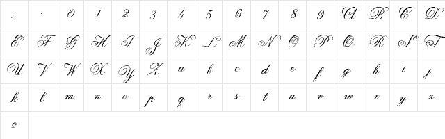 Anglia Olde Standard Regular Character Map