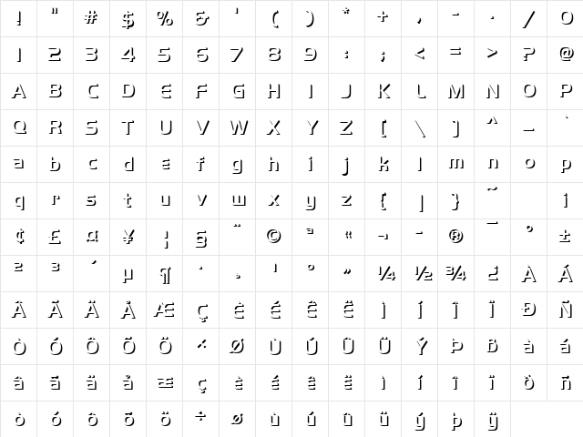 HandelGotOnlShaDMed Regular Character Map HandelGotOnlShaDMed Regular Character Map