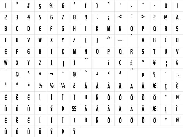 Handel Becker Compress Med Regular Character Map