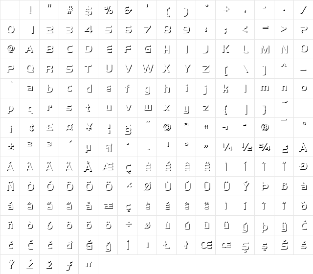 Handel Becker Only Shadow Bold Regular Character Map Handel Becker Only Shadow Bold Regular Character Map