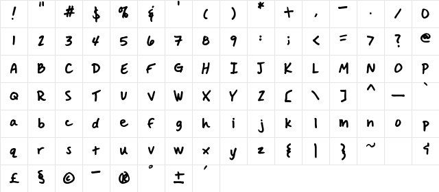 Handwritten Crystal v2 Regular Character Map Handwritten Crystal v2 Regular Character Map
