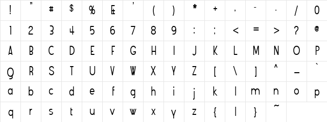 Angostura Regular Character Map