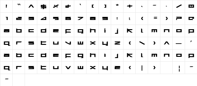 Harrier Bold Expanded Bold Expanded Character Map